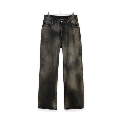 ANCELLM Aging Middle Straight 5P Denim Pants "Black"