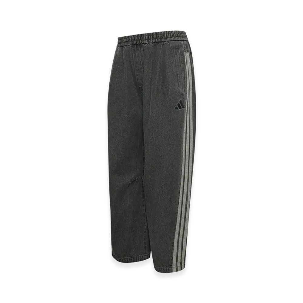 adidas Stadium Oversized Fit Denim Full Length Open Hem Track Pants "Black"