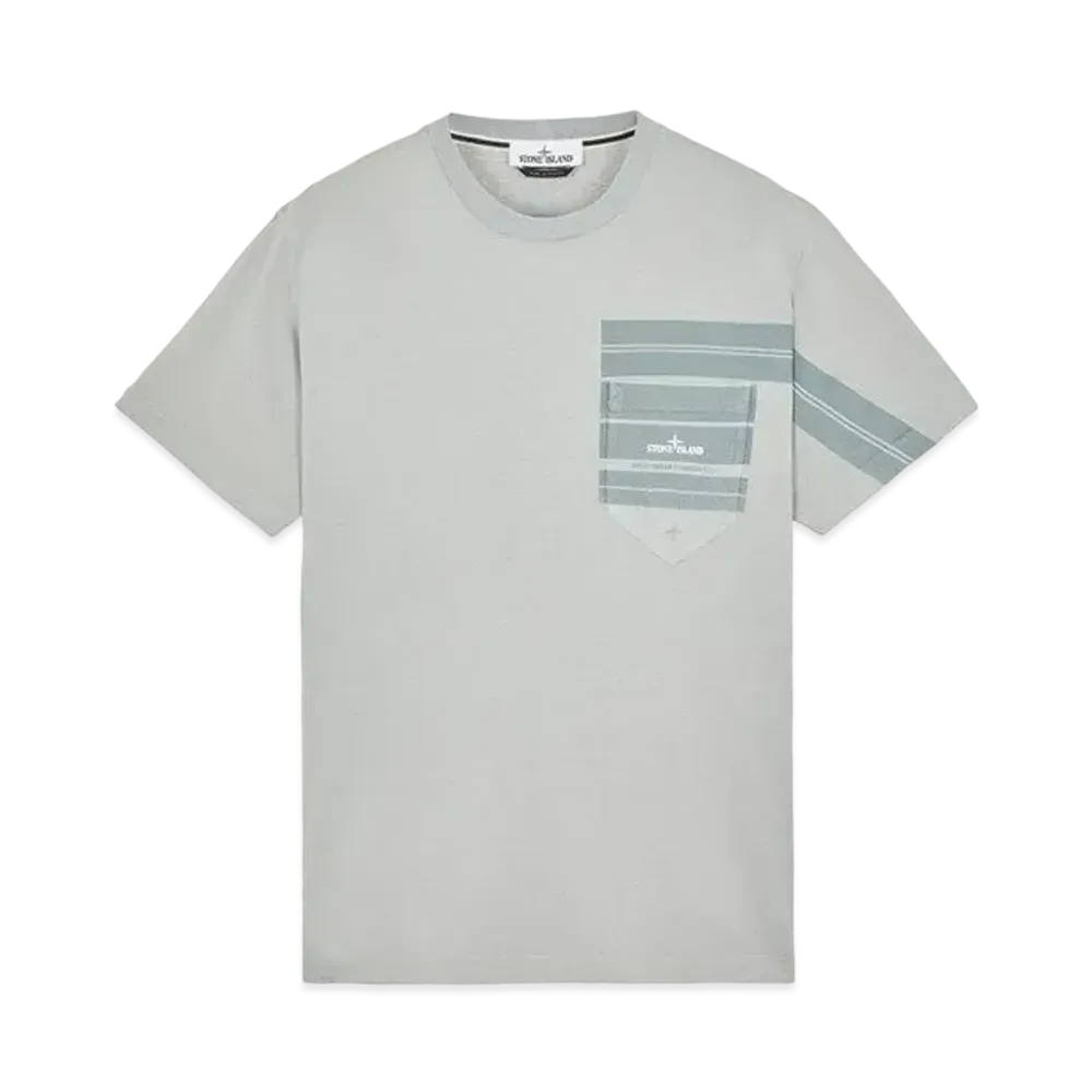 Stone Island 24679 COTTON JERSEY 'MOSAIC TWO' PRINT_SLIM FIT "Pearl Grey"