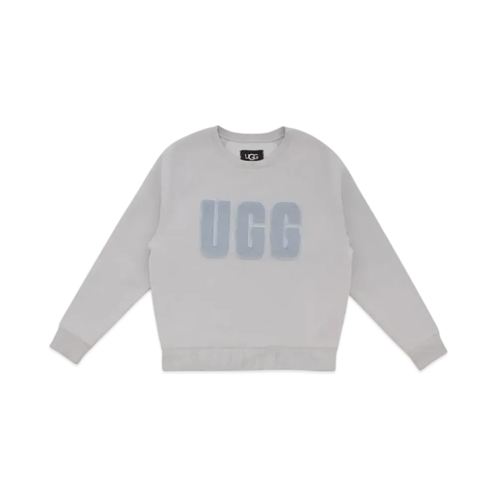 UGG Women's Madeline Fuzzy Logo Crewneck "Blue"