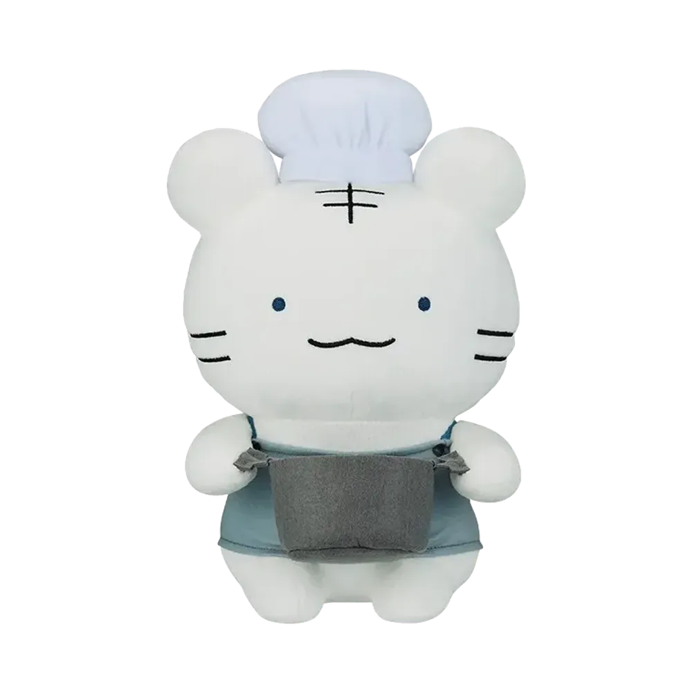 BANDAI "Ichiban Kuji" -White Tiger and Black Tiger ~Party for Everyone~- A Prize White Tiger Plush in Cooking Style