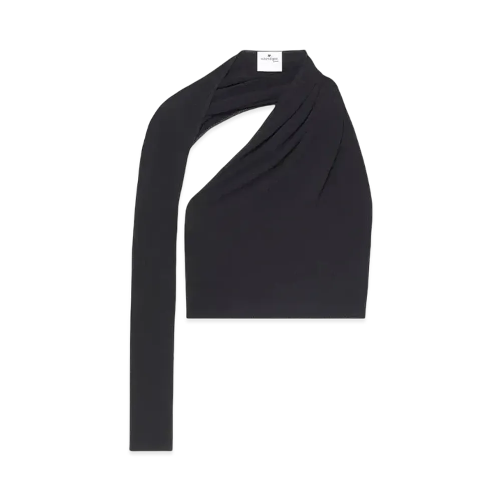 Courreges Slash Crop Top "Black"