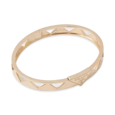 PRADA Eternal Gold Cut-Out Bangle Bracelet in Yellow Gold