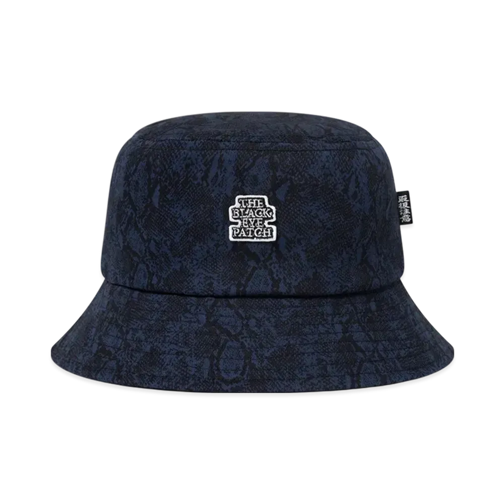 BlackEyePatch Python Patterned Bucket Hat "Navy"