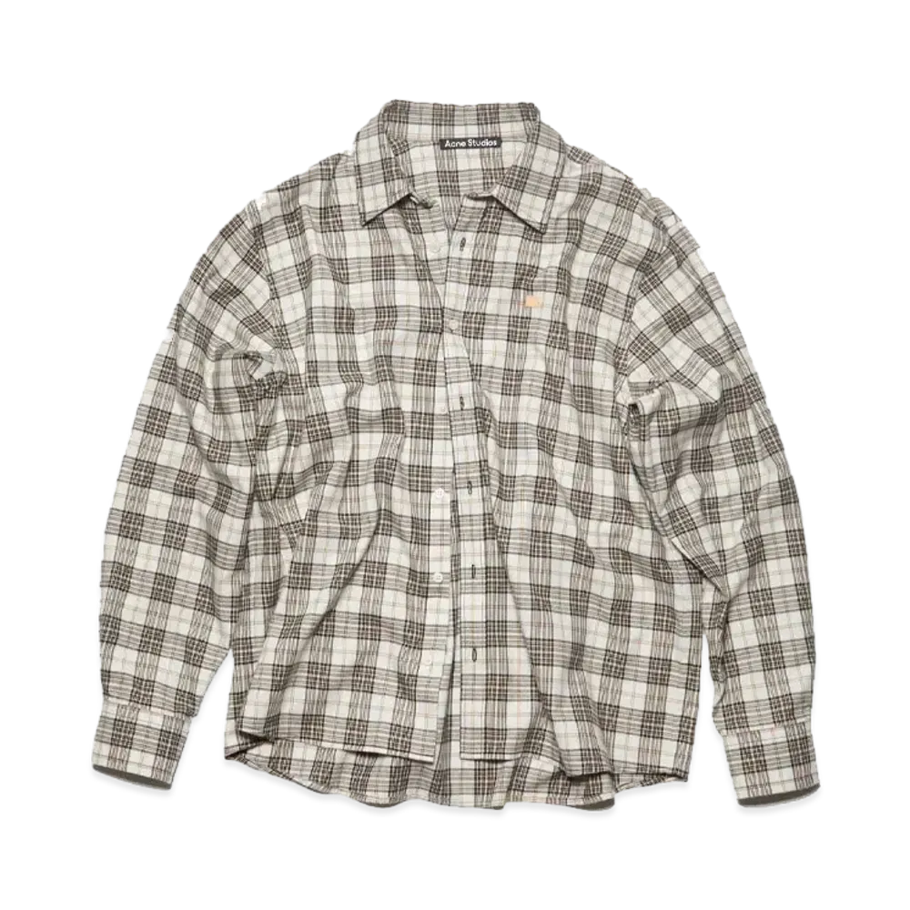 Acne Studios Flannel Check Button Up Shirt "White/Black"