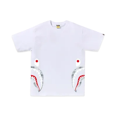 A BATHING APE Side Shark Tee "White"