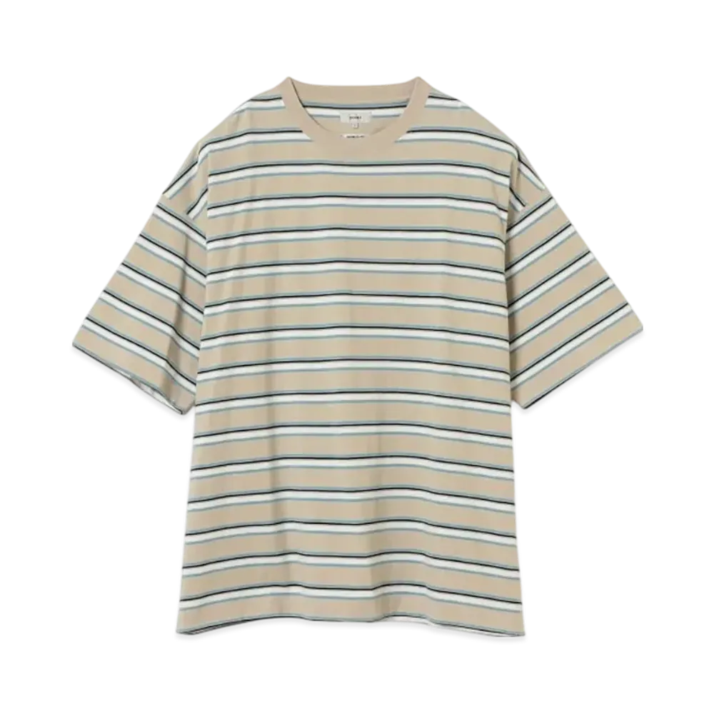 BEAMS Loose Striped T-Shirt "Sand"