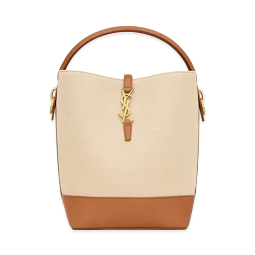 Saint Laurent LE 37 in Canvas and Leather "Desert Dust/Brick"