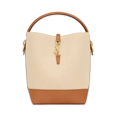 Saint Laurent LE 37 in Canvas and Leather "Desert Dust/Brick"