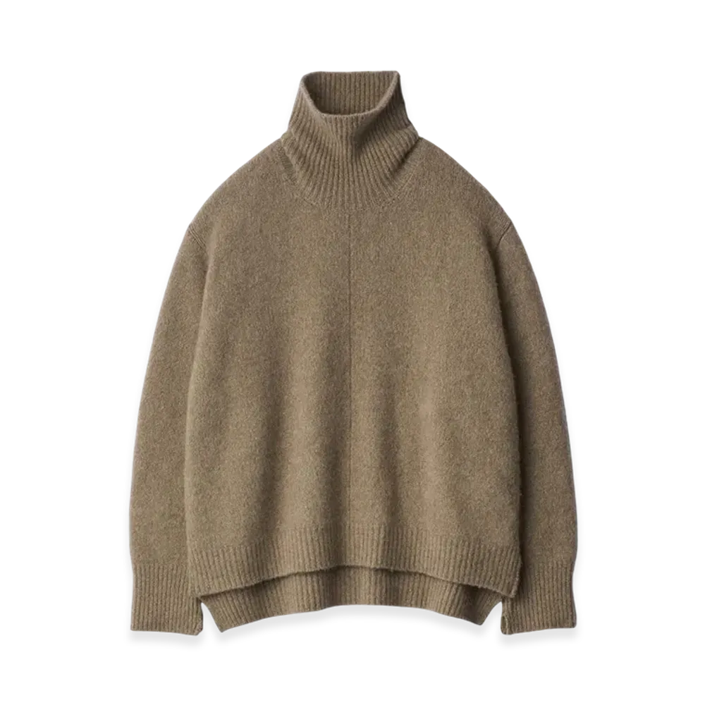 ssstein Cashmere/Sable Tweed Knit Turtle Neck LS "Beige"
