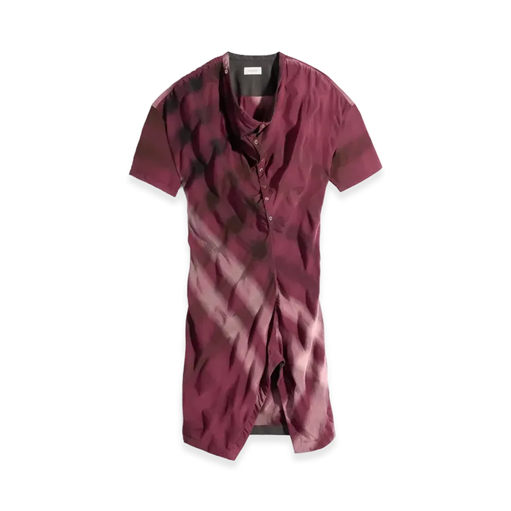 LEMAIRE Women's Viscose Cotton Soft Collar Dress "Merlot Pink"