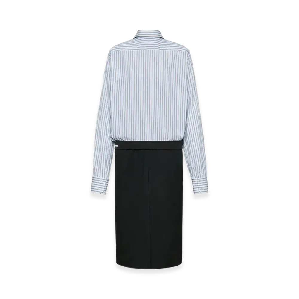 Maison Margiela Women's Reverse Stripe Shirt Dress "White Blue/Black"