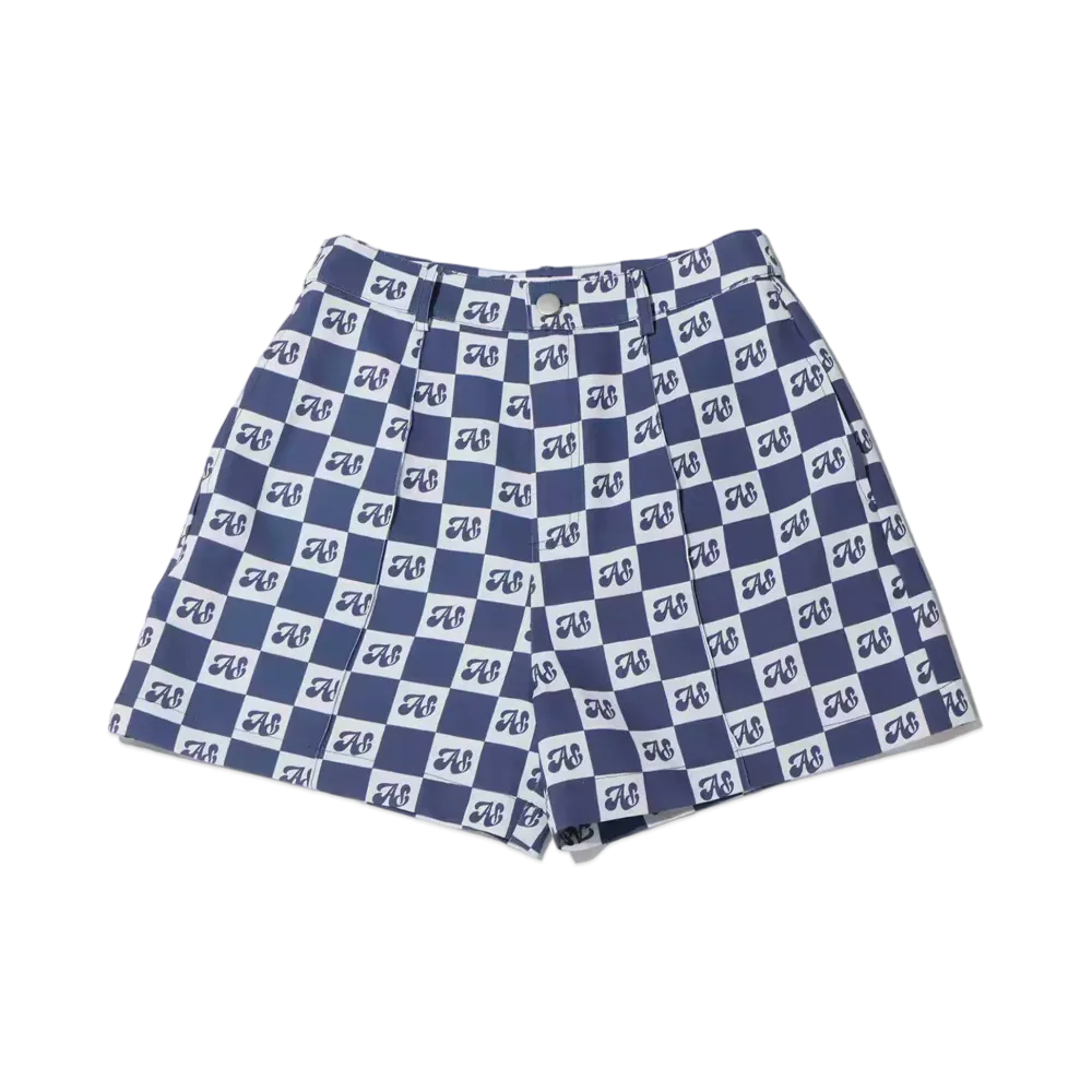 atmos pink Checkered Gala Shorts "Navy"