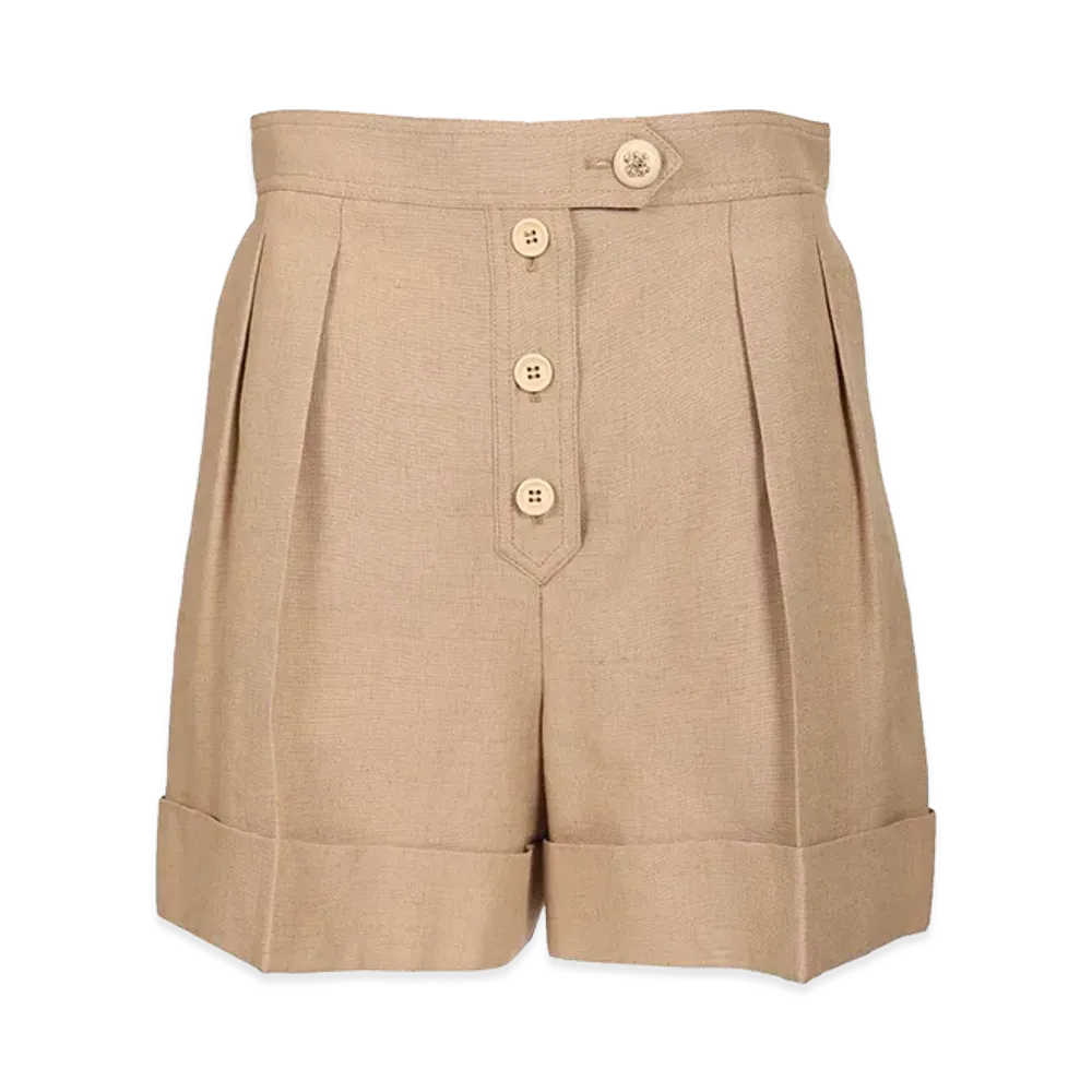 Valentino Women's Linen And Viscose Shorts "Beige"