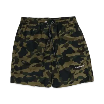 A BATHING APE 1st Camo Beach Shorts "Green"