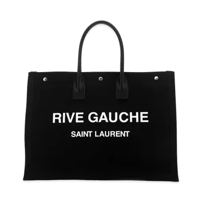 Saint Laurent Canvas Large Rive Gauche Shopping Bag "Black"