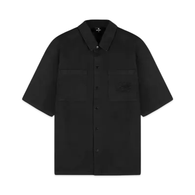 REPRESENT Short Sleeve Cotton Overshirt "Washed Black"
