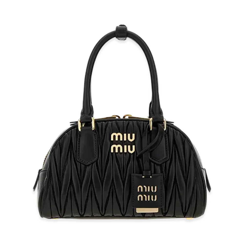MIU MIU Women's Nappa Leather Arcadie Handbag "Black"