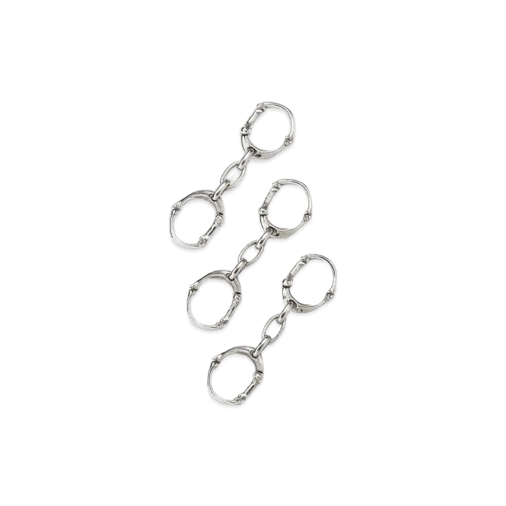 TAKAHIROMIYASHITATheSoloist. bone shaped carabiner bracelet.-S- "silver"