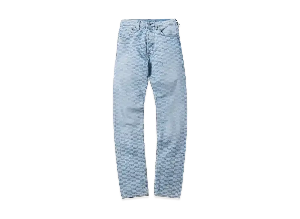 Kith x LEVI'S Salt Bleached AOP 501 Jeans "Light Blue"