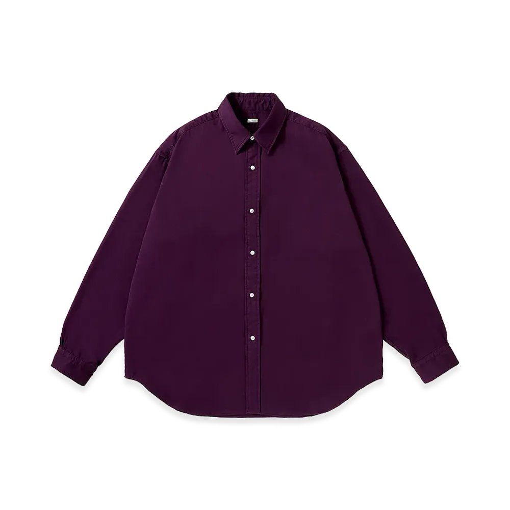 A.PRESSE Double Weave Twill Regular Collar Shirt "Purple"