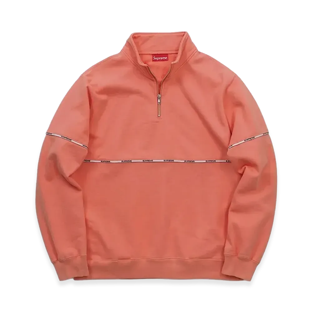Supreme Logo Piping Half Zip Sweatshirt (18SS) "Pink"