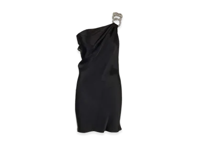 STELLA McCARTNEY Women's Falabella One-Shoulder Mini Dress "Black"