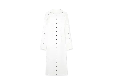 STELLA McCARTNEY Long-Sleeve Studded Midi Dress "Pure White"