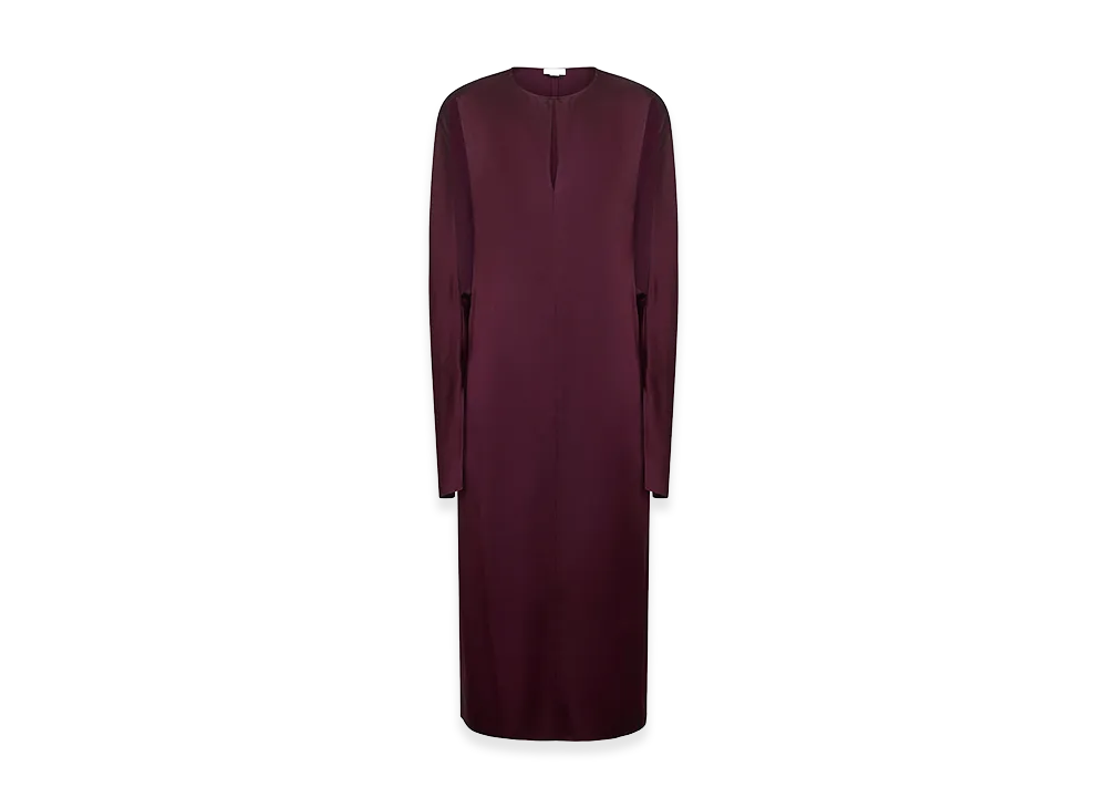 STELLA McCARTNEY Women's Cape-Sleeve Cut-Out Satin Midi Dress "Dark Red"