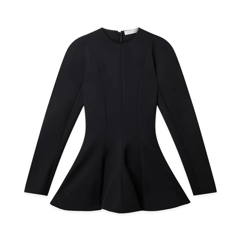 STELLA McCARTNEY Women's Peplum Wool Mini Dress "Black"