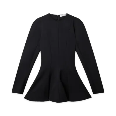STELLA McCARTNEY Women's Peplum Wool Mini Dress "Black"