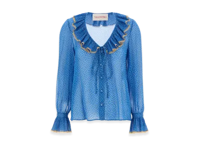 Valentino Women's Silk Shirt "Light Blue"