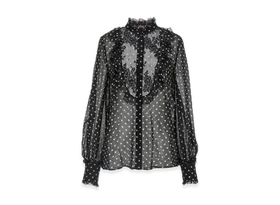 Valentino Women's Silk Long-Sleeved Shirt "Black"