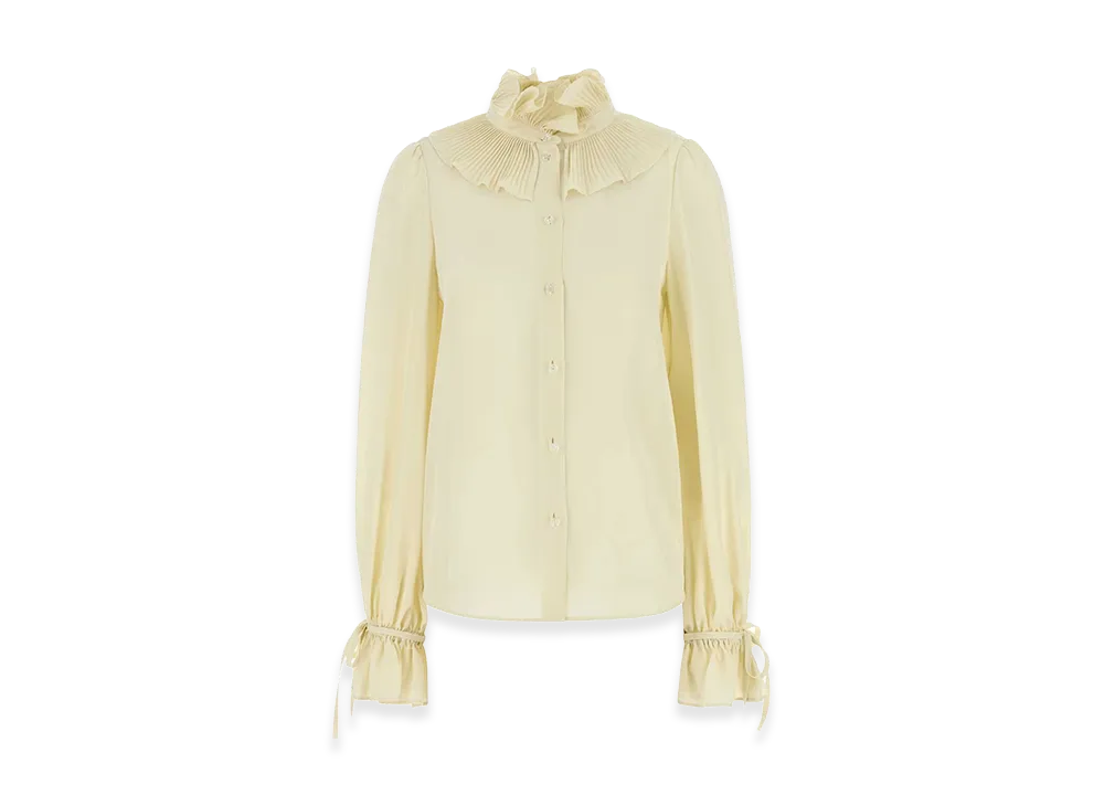 Valentino Women's Crepe Shirt "Cream/Yellow"