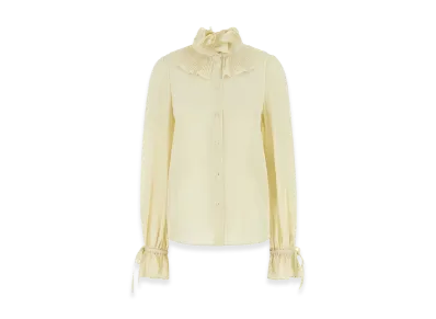 Valentino Women's Crepe Shirt "Cream/Yellow"