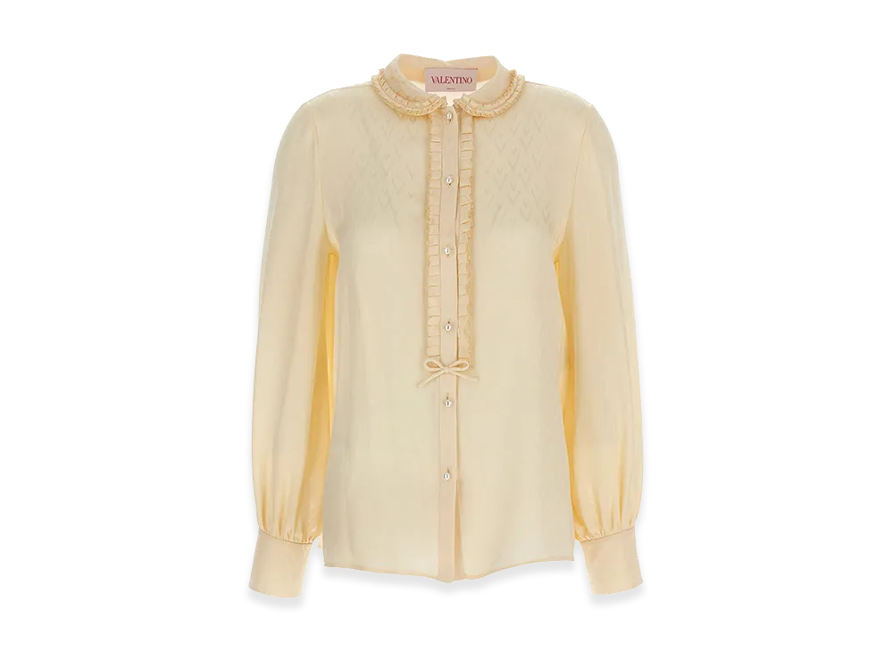 Valentino Garavani Women's 'toute La V' Shirt "Beige"