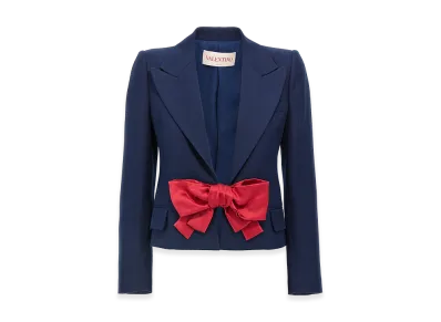 Valentino Women's 'plusdepois' Print Jacket "Blue"