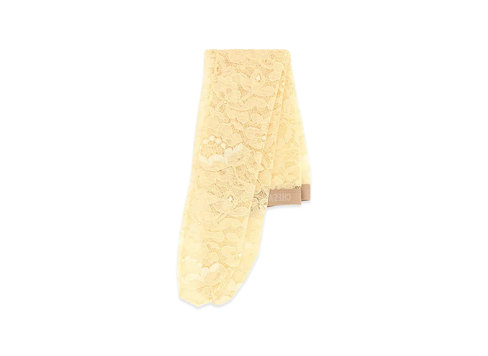 Valentino Women's Stretch Lace Socks "Cream/Yellow"