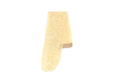 Valentino Women's Stretch Lace Socks "Cream/Yellow"