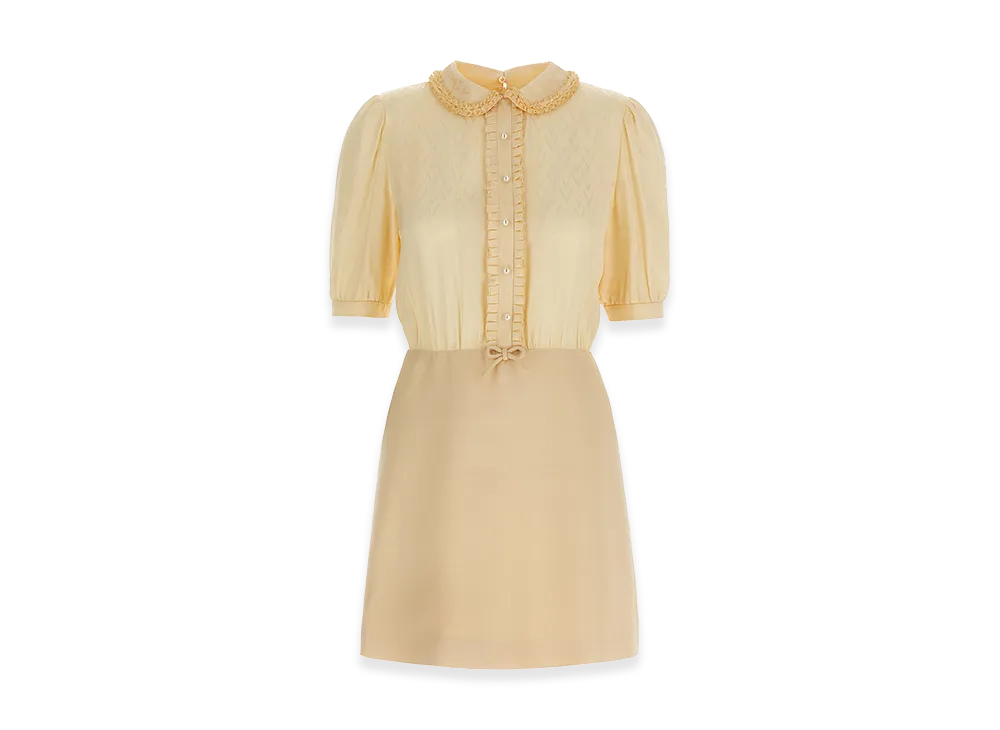 Valentino Women's Crepe Couture Short Dress "Beige"