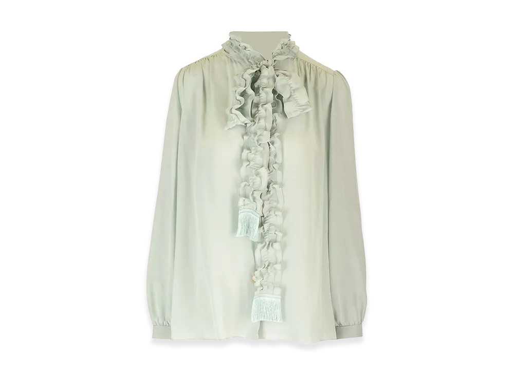 Valentino Women's Crepe De Chine Shirt "Light Blue"