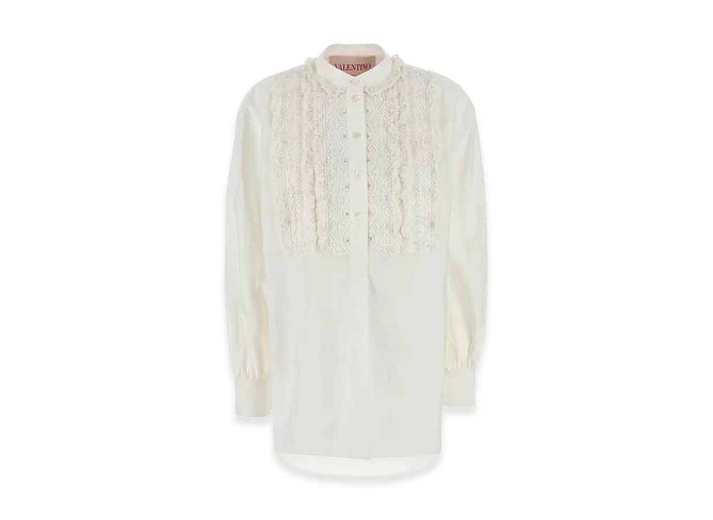 Valentino Women's Cotton Blend Blouse "White"
