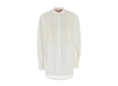 Valentino Women's Cotton Blend Blouse "White"