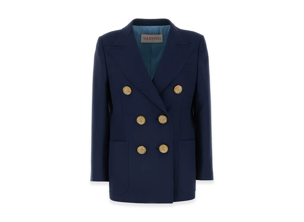 Valentino Women's Wool Blazer "Navy Blue"