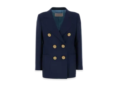 Valentino Women's Wool Blazer "Navy Blue"