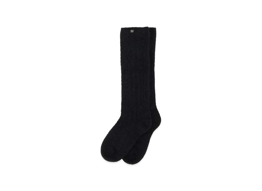 Valentino Women's Stretch Mohair Blend Socks "Black"