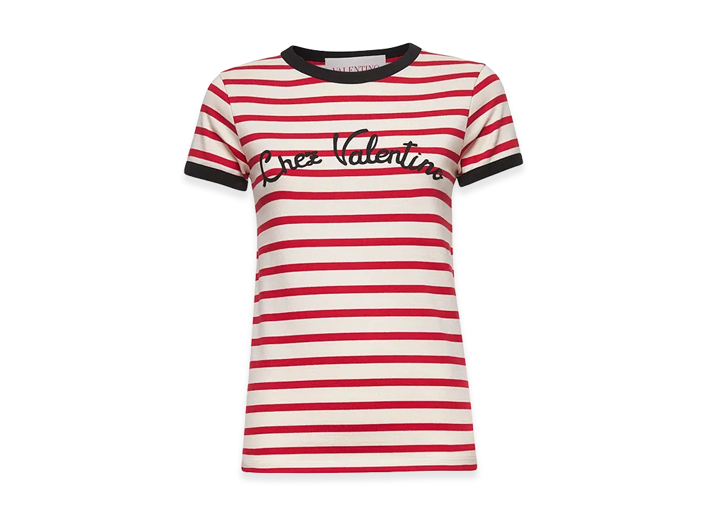 Valentino Women's "Chez " Crew-Neck T-Shirt "Red"