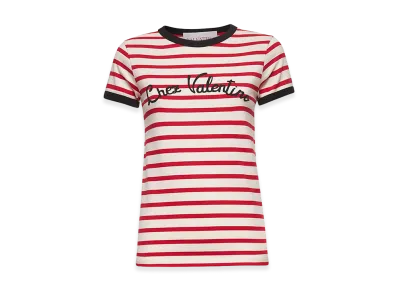 Valentino Women's "Chez " Crew-Neck T-Shirt "Red"
