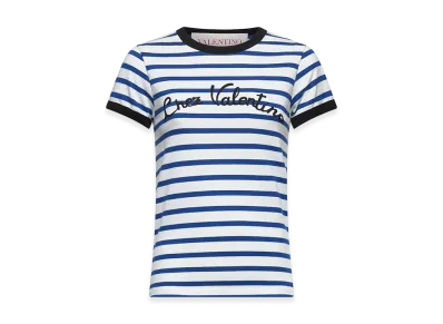 Valentino Women's "Chez " Crew-Neck T-Shirt "Blue"