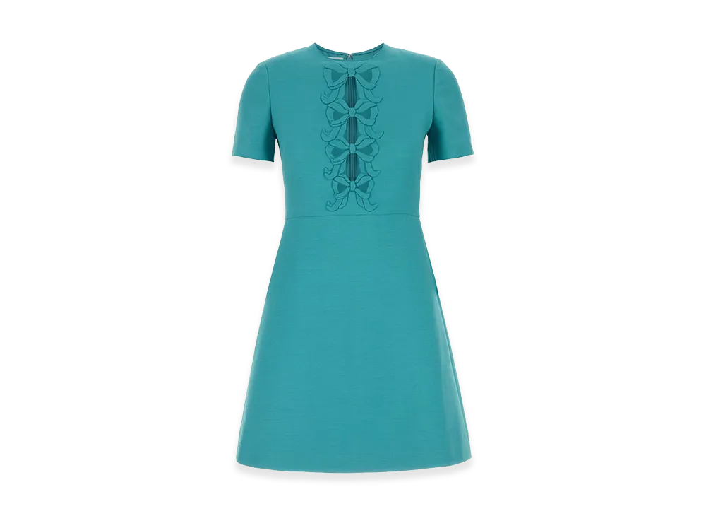 Valentino Women's Wool Blend Dress "Turquoise/Light Blue"